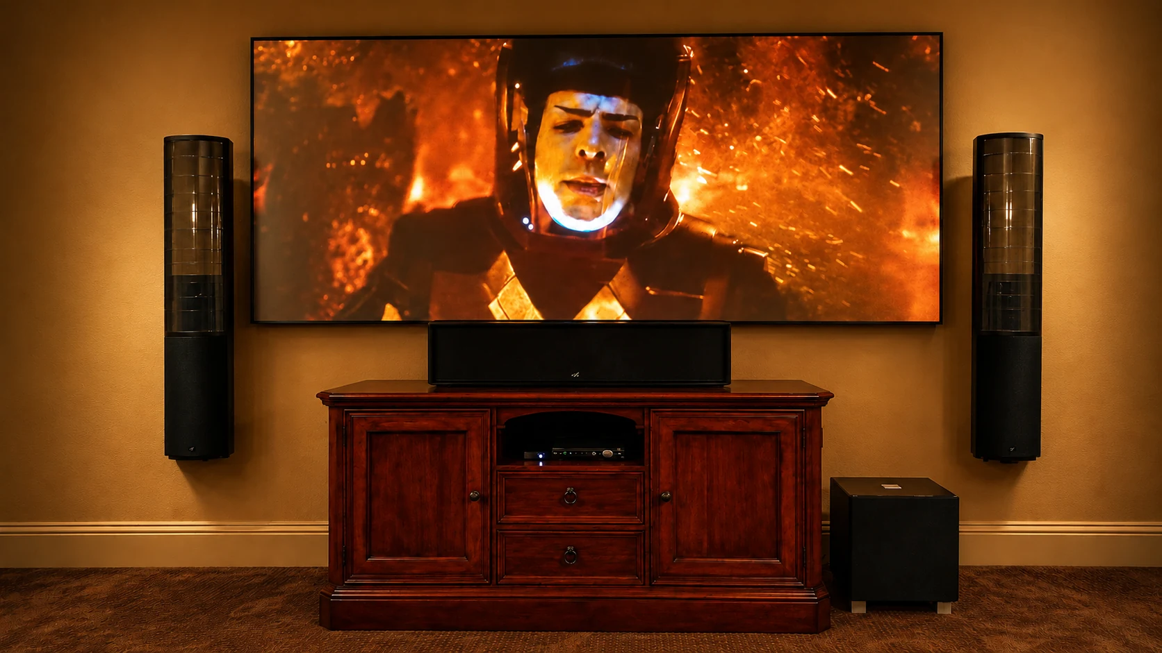 Houston home theater projection room designed and serviced by Obsidian AV
